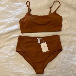 Andie Swim Maui Top and High Waist Bottoms - Size M